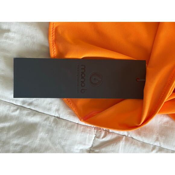 Mono B Bright Orange Cropped Fitted Muscle Tee Women’s Size M - Picture 3 of 9